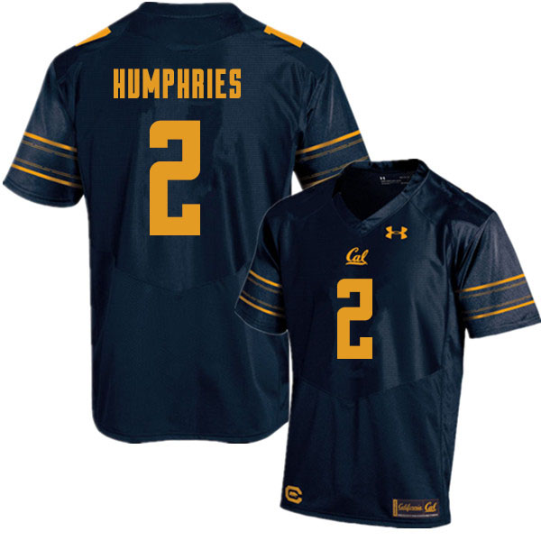 Men #2 Isaiah Humphries Cal Bears College Football Jerseys Sale-Navy - Click Image to Close